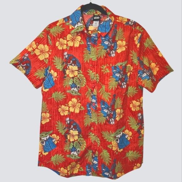 Star Wars Other - Star Wars Mandalorian Baby Yoda Hawaiian Size M Boys Shirt